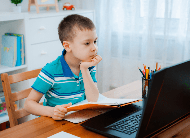 Distance Learning Child Using a Computer