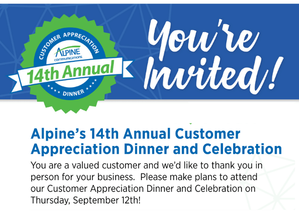 Alpine Customer Appreciation Dinner 2019