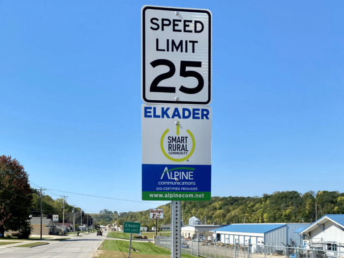 Alpine Road Sign Elkader